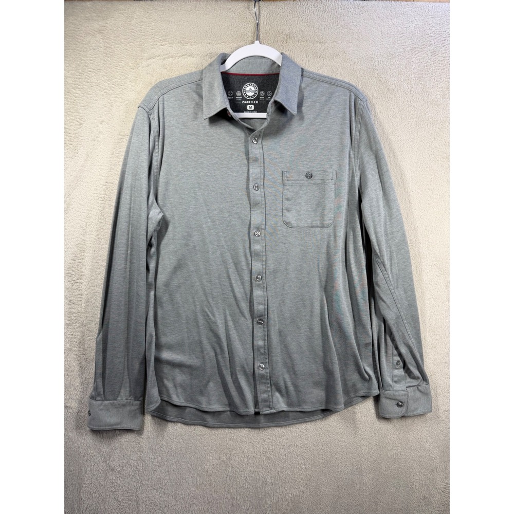 Flag & Anthem Madeflex Shirt Mens Medium Gray Long Sleeve Stretch Performance